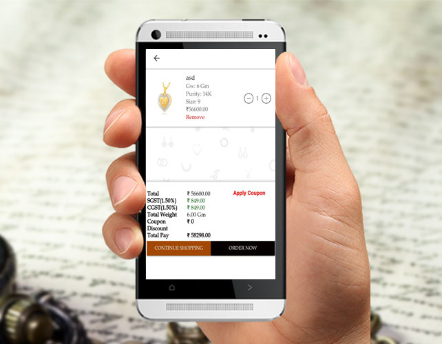 Android based Jewellery Ordering App 